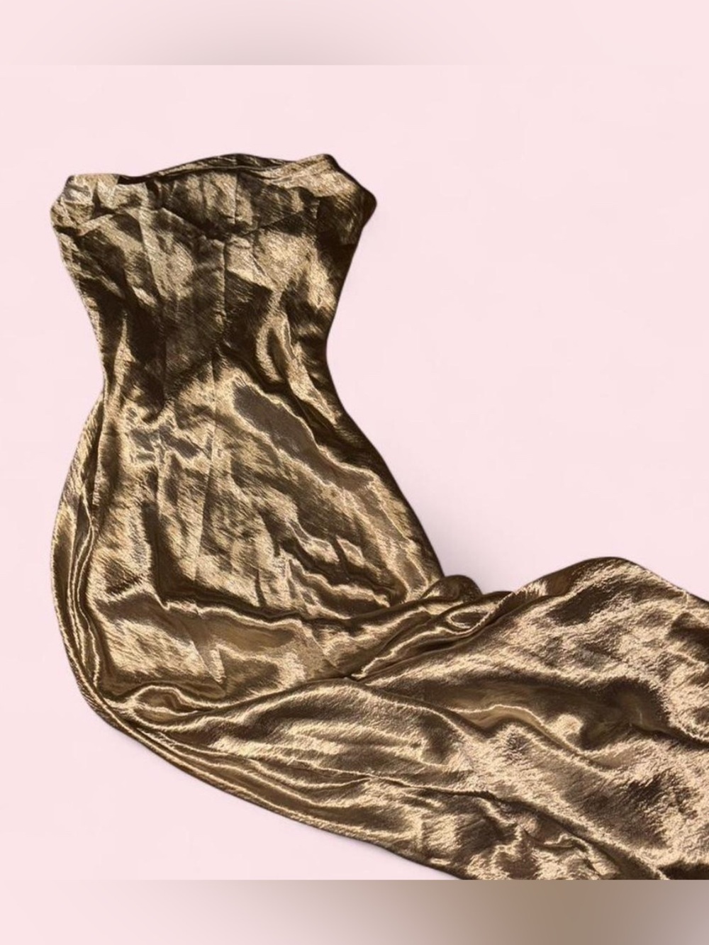 Windsor Metallic Gold Satin Slip Dress